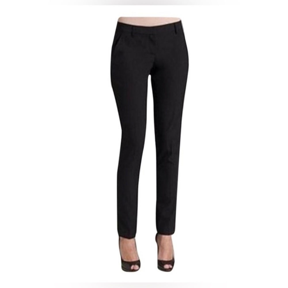 NWT Theory Tassa Slim Trouser Pant Size 2 Black Side Zipper Mesh Wool Blend